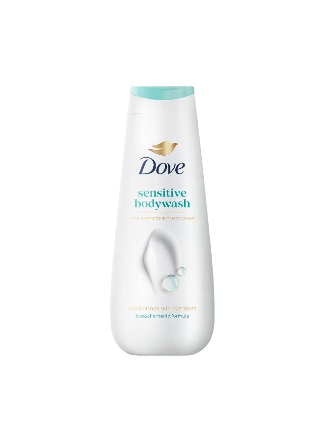 دوف غسول الجسم دوف للعناية بالبشرة الحساسة مع سيروم الترطيب الثلاثي، 300 مل - Image 1